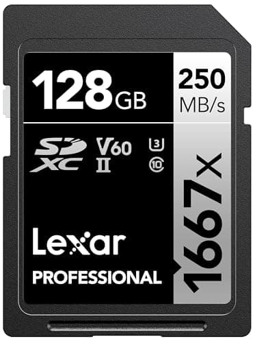 Image of Lexar Professional 1667x 128GB SDXC UHS-II Card, Up To 250MB/s Read, for Professional Photographer, Videographer, Enthusiast (LSD128CBNA1667)