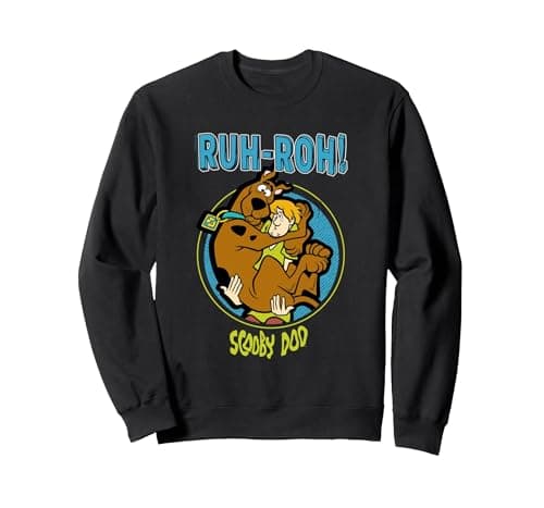Image of Scooby Doo Ruh-Roh! Sweatshirt, Adult Unisex, Black, X-Large