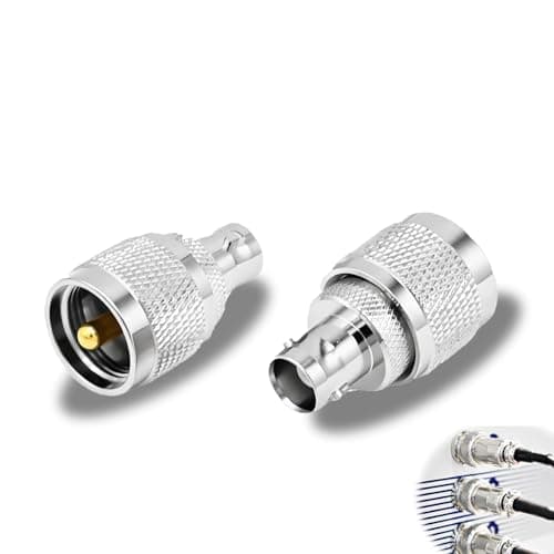 Image of 2 PCS BNC Female to PL259 UHF Male Adapter PL259 to BNC Ham Radio Connector to UHF Adapter for CB Antenna, Ham Radio, Walkie Talkie, Wireless LAN, CCTV, Amateur Projects