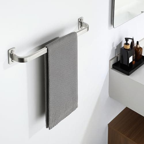 Image of Mooche Brushed Towel Rail Wall Mounted, 40CM Hand Towel Holder, SUS304 Stainless Steel Single Towel Bar for Bathroom Kitchen