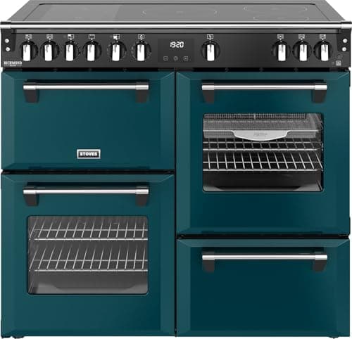 Image of Stoves Richmond Deluxe 100Ei 100cm wide Electric Range Cooker with Induction Hob - Deep Marine - A Rated