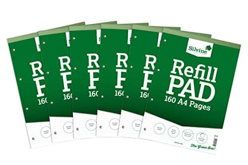 Image of Silvine A4 Refill Pad - Narrow Lined (160 Pages) Pack of 6