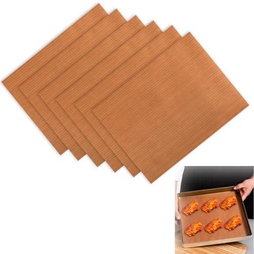 Image of 6 Sheets Non Stick Oven Liners Baking Mats, 30x40cm Reusable Silicone Baking Sheet & Tray Liner, Heat Resistant Washable BBQ Grill Mat for Oven, Air Fryer, Cooking - Easy Clean, Non-Toxic