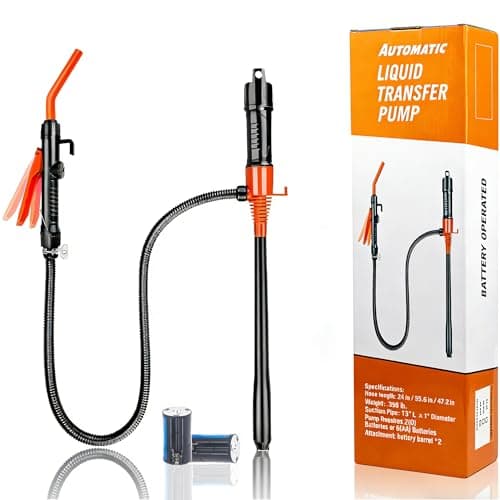 Image of Electric Fuel Transfer Pump, Battery Operated Fuel Syphon Pump Up to 3.0 GPM,Adjustable Flow Leak-Proof 38-Inches Hose Portable Oil Transfer Pump for Gasoline,Diesel,Water