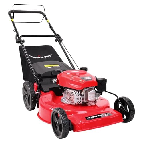 Image of PowerSmart Self Propelled Gas Lawn Mower, 22 in. 170cc OHV Engine 2-in-1 Rear Wheel Drive, High Wheels, 6-Position Height Adjustment