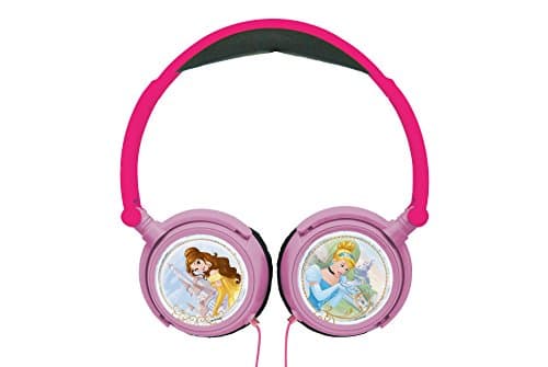 Image of LEXIBOOK, Disney Princess, Stereo Headphones, kids safe volume, foldable and adjustable, pink/black, HP010DP