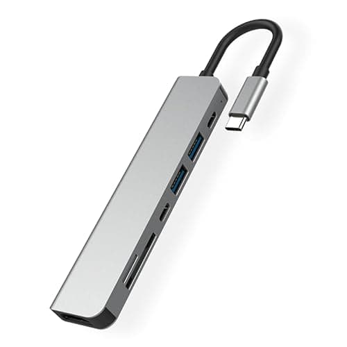 Image of USB C Hub 7 Ports, YCTech USB C Multiport adapter with HDMI 4K, USB 3.0, PD, TF/SD Card Reader – Type C Dock Station for Thunderbolt, MacBook Pro/Air, iPad Pro/Air, Dell XPS, iPhone 15 Pro Max Plus