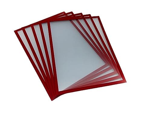 Image of Shadow Foam Magnetic Document Holder | Pack of 5 | Internal Signage Frame | Magnetic A5, A4, A3 Sizes (Red, A4)