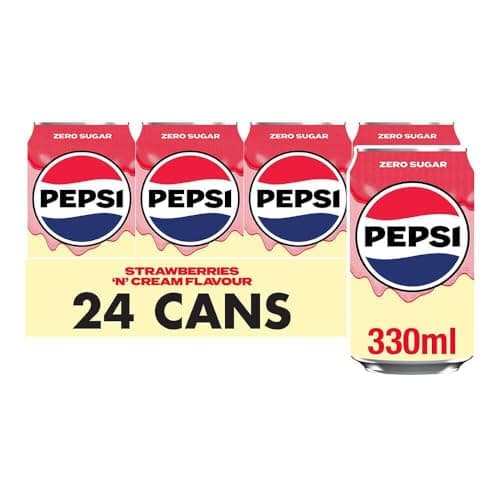 Image of Pepsi Strawberry & Cream 330ml Can (Pack of 24)