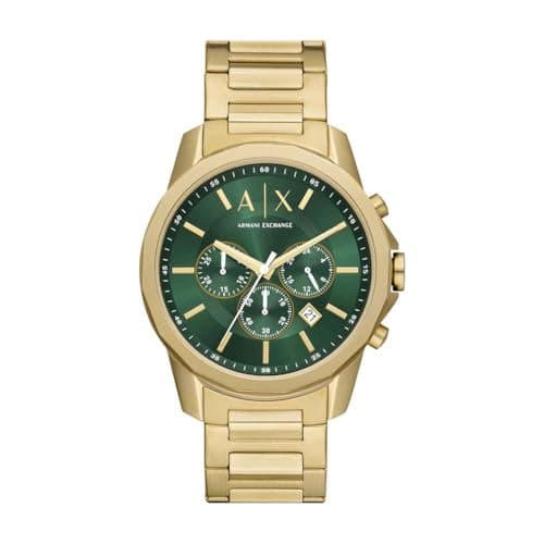 Image of Armani Exchange Watch for Men, Chronograph Movement and 44mm Case Size with Stainless Steel, Leather or Silicone Strap