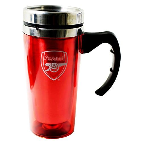 Image of Arsenal FC Official Aluminium Football Travel Mug (One Size) (Red)