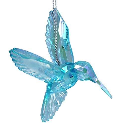 Image of Gisela Graham Christmas Decoration 9cm - Turquoise Hummingbird