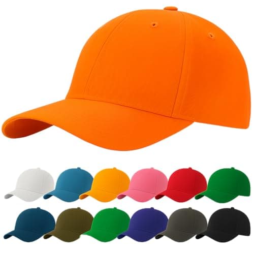 Image of 4sold Men Women 100% Baseball Cap Polo Style Classic Sports Casual Plain Sun Hat Hats Brass (Orange)