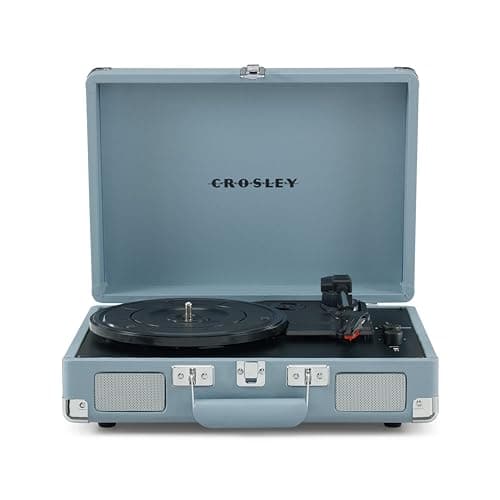 Image of Crosley Cruiser Plus Portable Turntable - Bluetooth Record Player, 3-Speed Suitcase Vinyl Player, Home Turntables for Vinyl Records, Built in Stereo Speakers, Bluetooth Receiver, AUX Input, Tourmaline