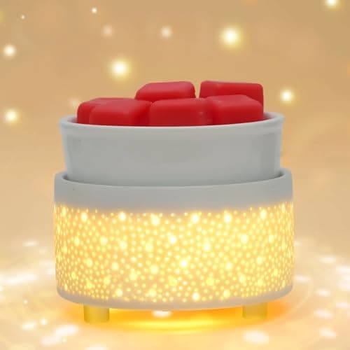 Image of Geronland Wax Melt Burner Ceramic 3-in-1 Oil Burner Electric Candle Wax Warmer Burner Melter Fragrance Heating Plate for Scented Waxs Home Office Bedroom Aromatherapy Gift& Décor
