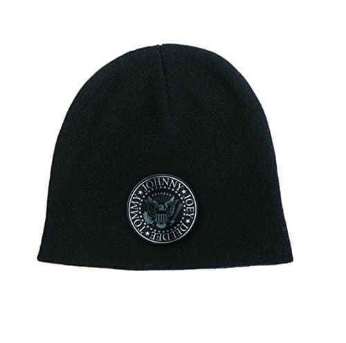 Image of Ramones Beanie Hat Cap Presidential Seal band logo hey ho Official black Taglia unica
