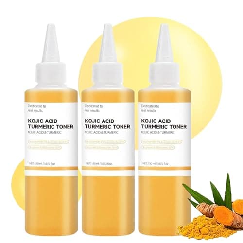 Image of Kojic Acid Turmeric Toner, 150ml Turmeric Dark Spots Corrector Hydrating Toner, Dark Spots Serum for Face for Women, for Dry Oily Skin (3)