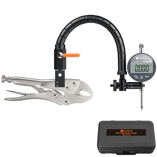 Image of Neoteck Brake Caliper Digital Dial Indicator – 0-1" x 0.0005" Precision Gauge with 360° Flexible Stem Holder, 7" Locking Plier, Automotive Tool for Disc Warping, Tire & Gear Measurements