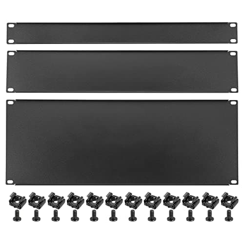 Image of PATIKIL 3 Pcs1U,2U,4U Blank Panel Metal Rack Mount, 19 Inches, Filler Panel Mount Spacer Rack Blanking Panel Kit for Enclosure Server Rack Cabinet Black