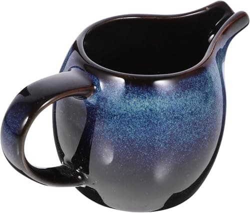 Image of RuanHongYi Ceramic Milk Jug, Small Jugs, Ceramic Serving Jugs, Syrup Server, Gravy Jug, Blue