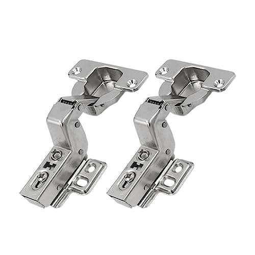 Image of LOOTICH 95 Degree Inset 40mm Soft Close Hinges with Hydraulic Damper for Kitchen Cabinet Cupboard Wardrobe Heavy Thick Door Hinges with Cushioning Buffering Mechanism Pack of 2