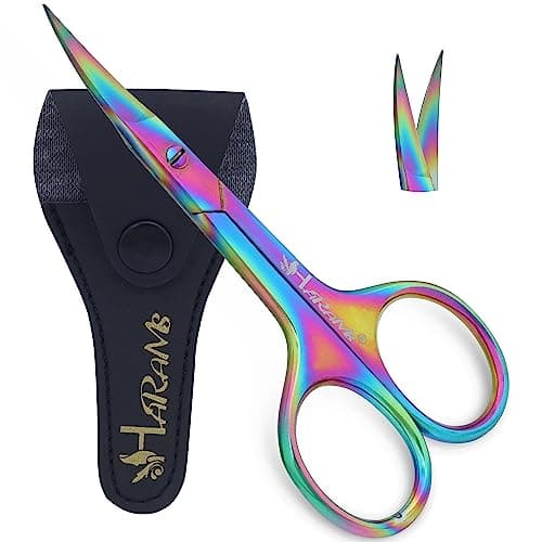 Image of HARAMS Nail Scissors Strong Curved Blades Multipurpose Beauty Cuticle Toenail Manicure Pedicure, Eyebrows, Eyelash, Nose, Beard, Mustache, Hair Trimming | Grooming Shears Unisex