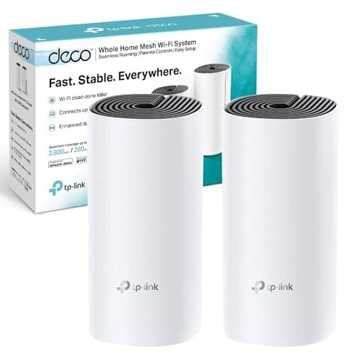 Image of TP-Link Deco M4(2-pack) AC1200Mbps Whole Home Mesh WiFi System, Seamless & Speedy WiFi Extender Booster, Up to 2800 ft² Coverage, Work with Amazon Alexa, Router and Internet Booster Replacement