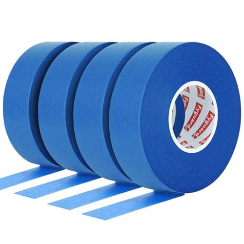 Image of Fyguard 4 Rolls Blue Masking Tape, 50m x 24mm Painters Tape Paper Tape Painting Tape Decorators Tape Heat Resistant for Painting Work Renovations DIY Crafts