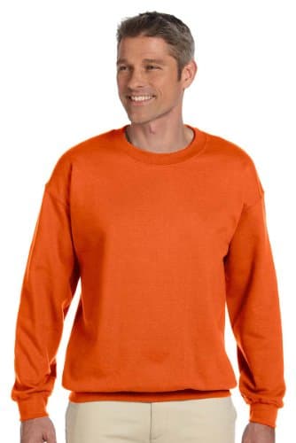 Image of GILDAN Men's 50/50 Adult Crewneck Sweatshirt, Orange, L UK