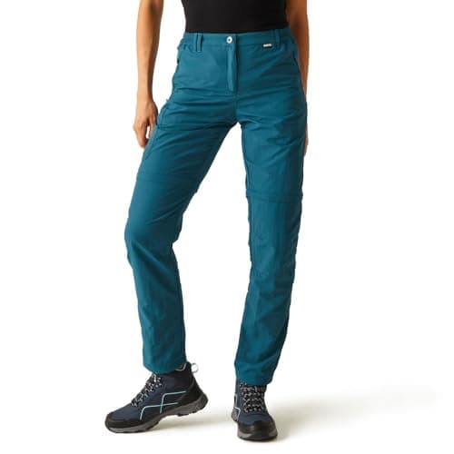 Image of Regatta Womens Chaska Ii Zip Off Walking Trousers Pants, Moroccan Blu, 10 EU