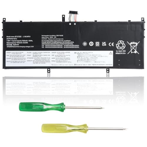 Image of 7.68V 60Wh L19C4PD1 L19D4PD1 Laptop Battery Compatible with Lenovo 5B10U65275 5B10W67329 5B10U65274 5B10W67385, Yoga C640-13IML Yoga C640-13IML LTE Ideapad Yoga 6-13ARE05 Series（7820mAh）
