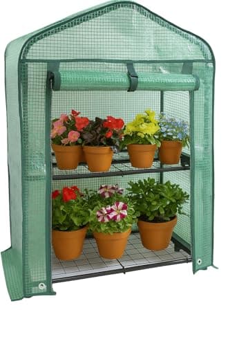 Image of DIVCHI Greenhouse 2 Tier Mini Green House For Indoor & Outdoor Use Heavy Duty Garden Grow House Ideal For Growing Vegetables, Flowers, Herbs, And Seedlings