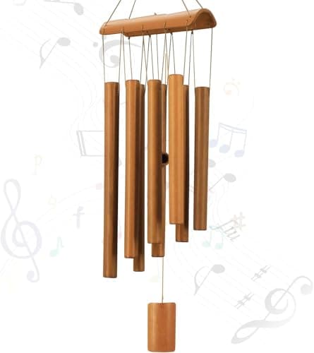 Image of Wood Wind Chime, 10 Tubes Wind Chimes Musical Bells Outdoor & Indoor, Wind Chimes for Garden Good Luck Decoration for Garden, Yard, Outside Patio and Home Memorial Gifts