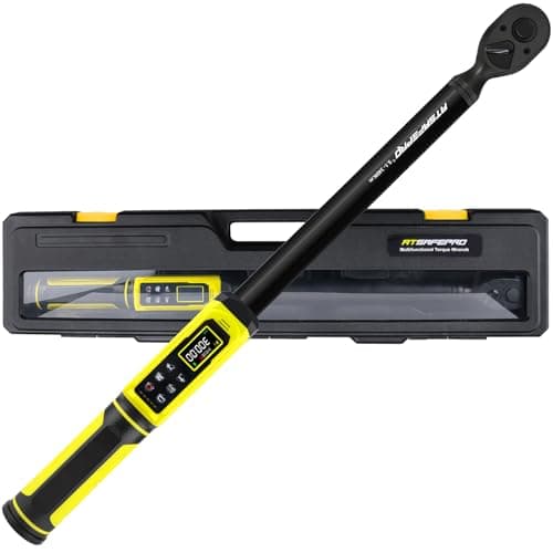 Image of ATsafepro Digital Torque Wrench 1/2'' Drive,5.1-340N.m Electronic Torque Wrench,5 Units ±2% Accuracy Dual-Direction, LCD Screen with Buzzer & LED Alerts,Suitable for Bike,Moto,Car