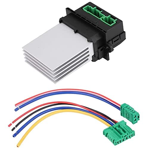 Image of Heater Resistor Blower Motor Resistor, Fan Resistor with Wiring Plug Harness 6441L2, 6441.L2, 7701048390, 7701207718, 509355