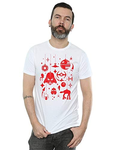 Image of Star Wars Men's Christmas Decorations T-Shirt X-Large White