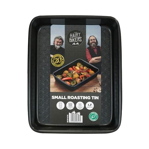Image of Hairy Bikers Bakeware, Small Roasting Tin, Non-Stick Coating, PFOA Free, Oven Safe, Dishwasher Safe, Freezer Safe, Black