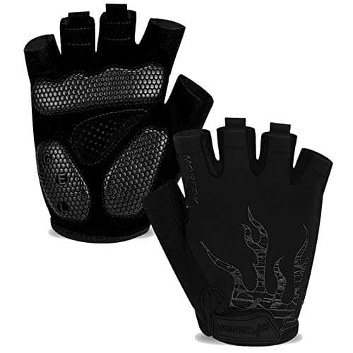 Image of MOREOK Cycling Gloves for Men/Women |5MM Gel Bike Bicycle Gloves|Gel Padding|Silicone Grip|All Day Comfort|Anti-Blister|Outdoor Sports（Black-XL