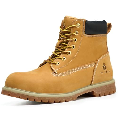 Image of SL-Saint Waterproof Steel Toe Classic UPGRADED Work Boots For Men Industrial&Construction Insulated Safety Shoes Hiking 6'' (adult, men, numeric_8_point_5, numeric, uk_footwear_size_system, wide)