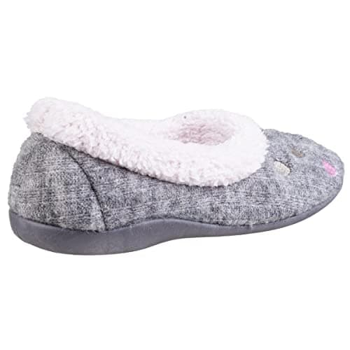 Image of Fleet & Foster Alaska Womens Moccasin & Ballerina Slippers Grey 6 UK
