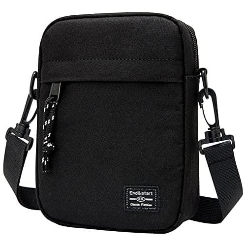 Image of Vaupan Small Crossbody Bag Shoulder Bag For Men, Women Mini Messenger Bag Water Resistant Satchel Bag for Work Travel (Black)
