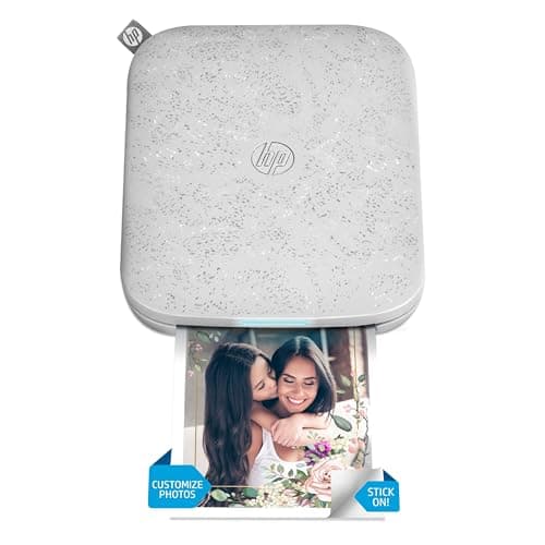 Image of HP Sprocket 3x4 (8.9x10.8 cm) Portable Photo Printer, Instant Print Pictures and Scrapbook with Zink Sticky-Backed Paper from your iOS & Android Device, For Home Use or On the Go, White