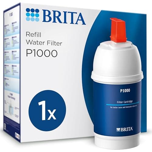 Image of BRITA P1000 replacement filter cartridge for BRITA filter taps - 1 Pack - reduces chlorine, limescale and impurities, White