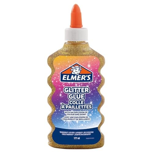 Image of Elmer's PVA Glitter Glue | Gold | 177 ml | Washable & Kid Friendly | Great for Arts & Crafts Projects