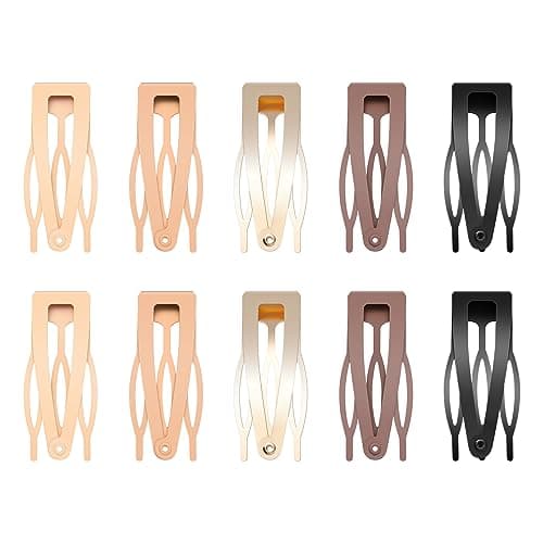 Image of Etercycle 10 Pcs Double Grip Hair Clips, Metal Snap Hair Clips Barrettes Women Hair Making Salon Supplies Hair Accessories (Multicolor)