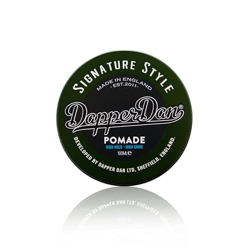 Image of Dapper Dan Signature Style Pomade, High Shine High Hold Hair Pomade for Men, Achieve Classic Styles, Water Based Pomade for All Hair Types, Bergamot and Leather Fragrance, 100ml.
