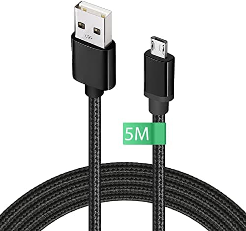 Image of Micro USB Cable, 5M Long Android Fast Charger Cable, Nylon Braided High Speed Micro Chageing Sync USB Cable Compatible for Samsung Galaxy S7/ S6/ S5, PS4 Controller Charger Cable, Nexus, Sony, Kindle