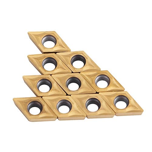 Image of CNC Carbide Tips Inserts Set, 10pcs Pratical Carbide Tips Inserts Cutter Lathe Turning Tool Replacement Accessories with Box for Steel Finishing Rough Machining