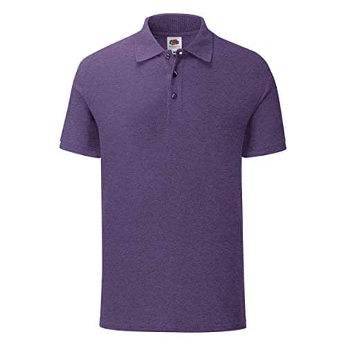Image of Fruit of the Loom Mens Iconic Pique Polo Shirt (XL) (Heather Purple)