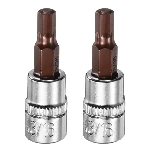 Image of sourcing map 2pcs 3/16" Hex Bit Socket 1/4" Square Drive SAE Extension Impact Bit Power Nut Driver Set S2 & CR-V Steel Socket Ratchet Wrench Bits